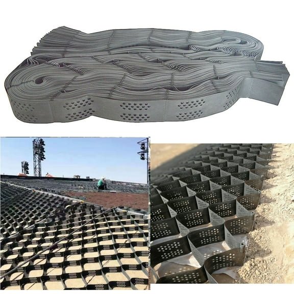 INTSUPERMAI 3" Ground Grid Polyethylene Honeycomb Geocell HDPE Permeable Pavers 6.6*13.1ft