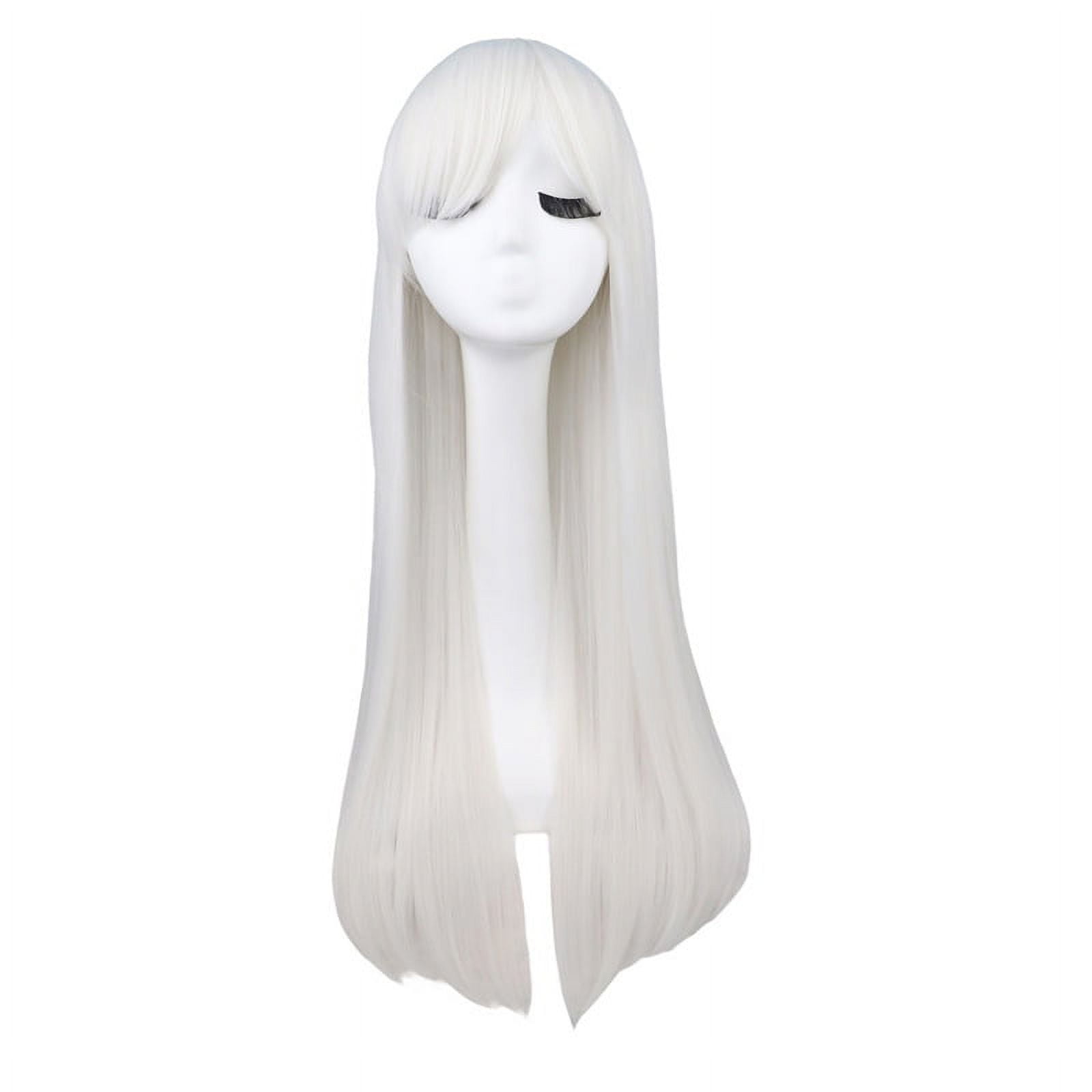 INTSUPERMAI 31.5 Long Straight White Hair Wigs Synthetic Full Wigs Side Bangs for Anime Cosplay Party in Nepal at NPR 0 Rating 5