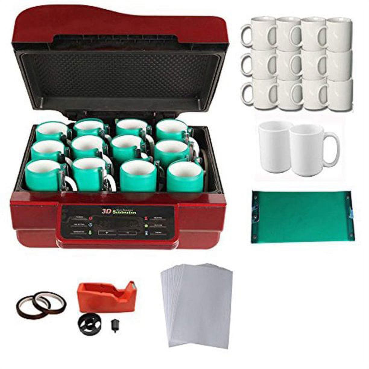 INTSUPERMAI 3D Mutifuction Sublimation Heat Press Machine A4