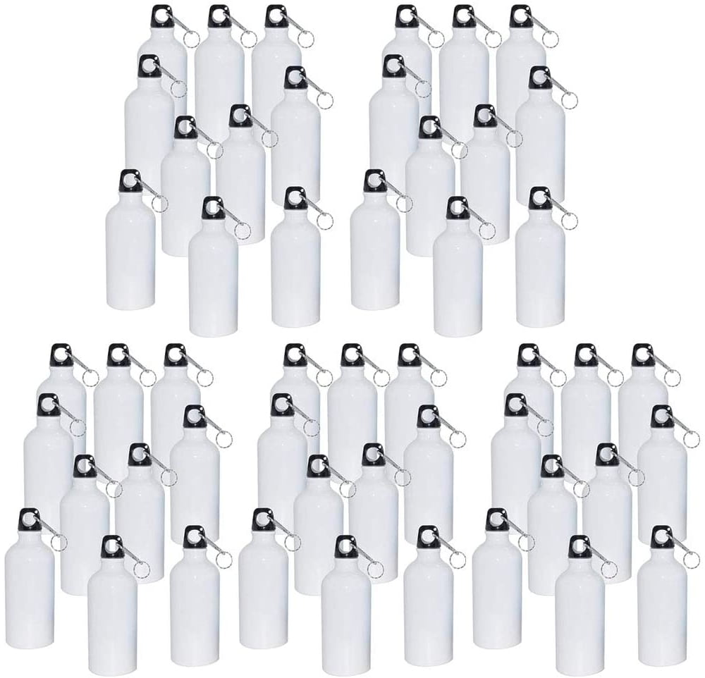 INTSUPERMAI 50Pcs Sublimation Blank Aluminum Water Bottle White 20oz