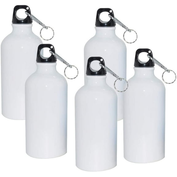 INTSUPERMAI 5PCS Blank Coated 500ml Aluminium Water Bottle Sport Bottle for Sublimation Heat Press Transfer Printing Crafts