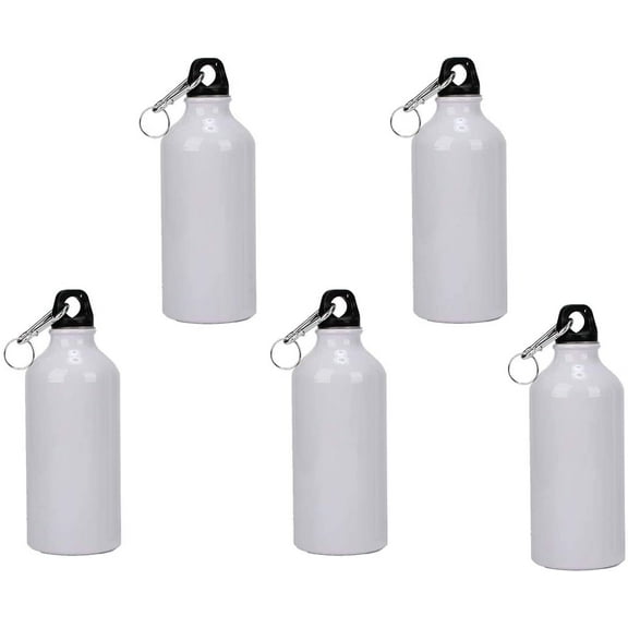 INTSUPERMAI 5Pcs Sublimation Blank Aluminum Water Bottle 600ml White