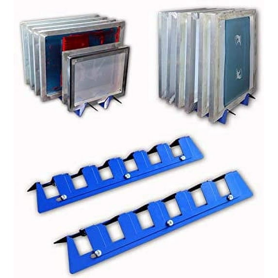 INTSUPERMAI 6 Slot Screen Printing Frame Rack Shelf Storage Holder Desktop Adjustable Silk Screen frame Rack Screen Drying
