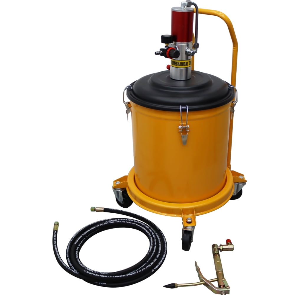 INTSUPERMAI 7.5 Gal Pneumatic Grease Pump Gun with Grease Nipples for Trucks Construction Machinery