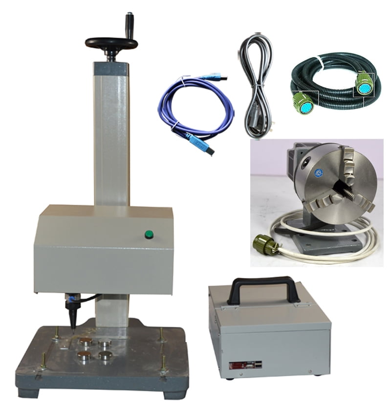 INTSUPERMAI 7" LCD Touch Screen Pneumatic Dot Peen Marking Machine and Rotation Axis Set