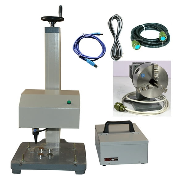 INTSUPERMAI 7" LCD Touch Screen Pneumatic Dot Peen Marking Machine and Rotation Axis Set
