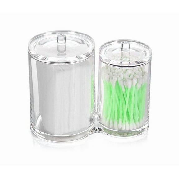 INTSUPERMAI Acrylic Clear Cotton Ball Swab Organizer Holder Container Comestic Makeup Organizer Holder Bathroom Orgnizer