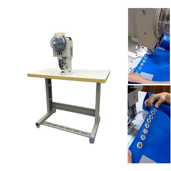 INTSUPERMAI Automatic Grommet Machine Eyelet Punching Machine 10mm with Desk