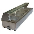 thumbnail image 1 of INTSUPERMAI Bain Marie Canteen Buffet Steam Heater Table Restaurant Food Warmer 4-Pan with Glass Shield, 1 of 2
