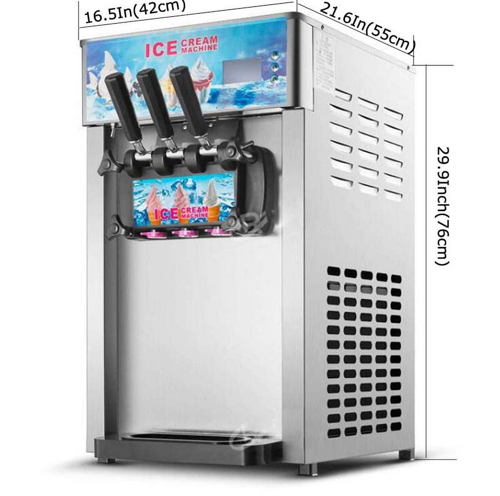 Commercial 3 Flavors Soft Ice Cream Machine 12L Frozen Ice Cream Cones  Machine Handness Adjustment 110V or 220V