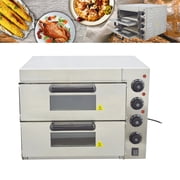 INTSUPERMAI Commercial Double-Decker Electric Oven for Pizza Bread Stainless Steel 3KW
