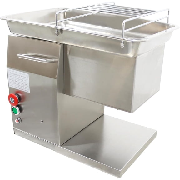 INTSUPERMAI Commercial Meat Cutting Machine Meat Slicer with 3mm Blade Stainless Steel Meat Cutter Grinder Electric Steak Pork Shredded Slicer 110V 200KG/H