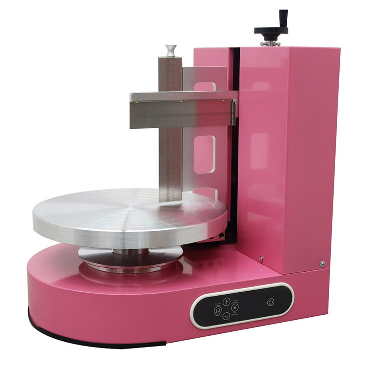 INTSUPERMAI Electric Cake Smoothing Coating Machine 4 12inch Ice Cream Smearing Spreading Machine Pink