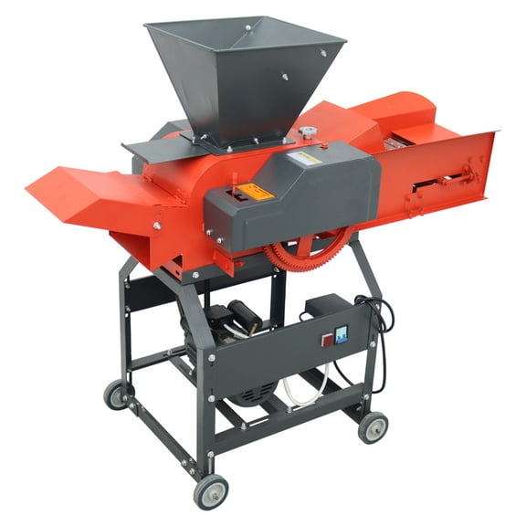 INTSUPERMAI Electric Chaff Cutter Machine Animal Feed Silage Chopper with Belt Conveyor