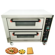 INTSUPERMAI Electric Double Decker Pizza Oven Baking Oven 220V 6.4KW