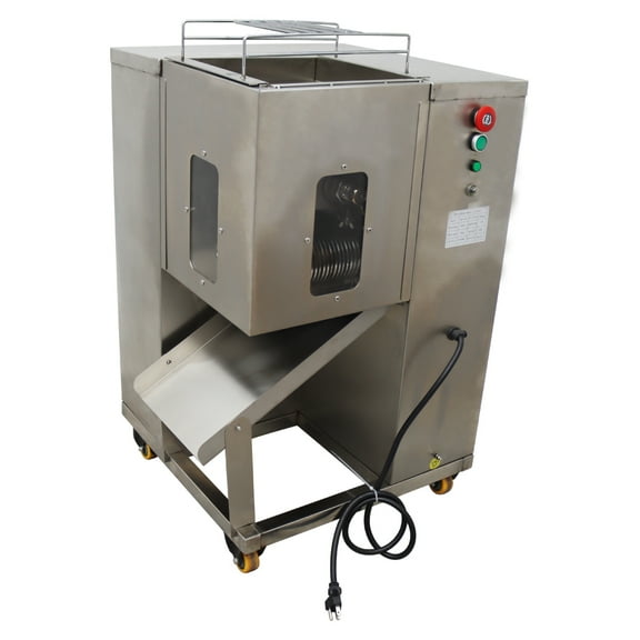 INTSUPERMAI Electric Fresh Meat Cutter Meat Shreds Slicing Machine with 6mm Double Blade