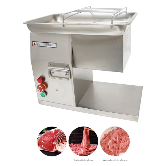 INTSUPERMAI Electric Meat Cutting Machine Meat Slicer Stainless Steel with 6mm Blade