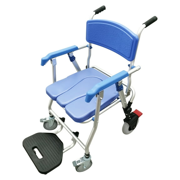 INTSUPERMAI Foldable Toilet Chair Bathroom Shower Chair Commode Wheelchair For Elderly Disabled Patient