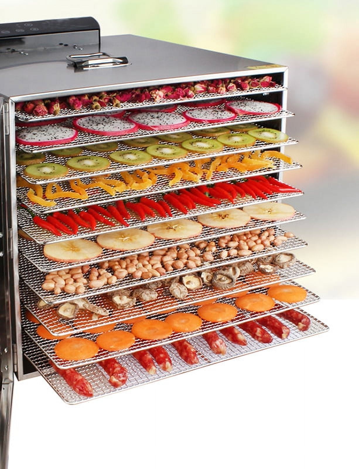 High Performance Intelligent Food Drying Machine 10 Layers Fruit Dehydrator  Touch Panel Cotton Candy Snacks Pet Treats Dryer