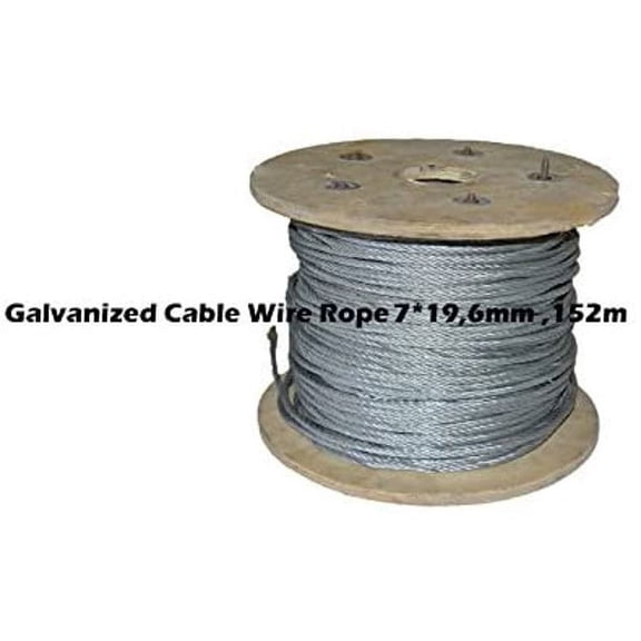 INTSUPERMAI Galvanized Cable Wire Rope 7*19,6mm ,152m