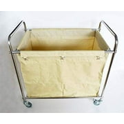 INTSUPERMAI Hotel Clothes Hamper Laundry Sorter Clothing Cart Laundry Baskets Trolley Linen Cart Commercial SS