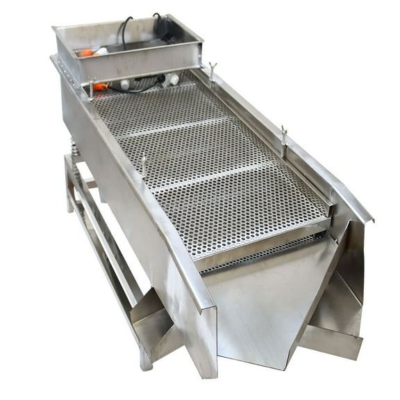 INTSUPERMAI Linear Vibrating Screen Linear Sifter Sieve Screen Shaker Dual Motor with 8mm 6mm Mesh Stainless Steel