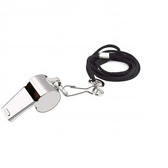 INTSUPERMAI Metal Referee Whistle With Black Lanyard for Training Emergency Survival Coaches Soccer Football Sport Use