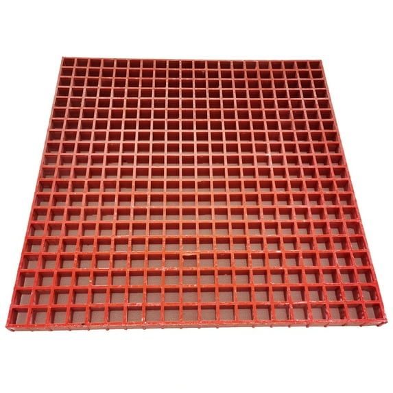 INTSUPERMAI One Piece 2.6ft*2.6ft Fiberglass Reinforced Plastic FRP Grating Walkway Floor Red