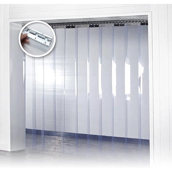 INTSUPERMAI PVC Strip Door Curtain Freezer Walk Door Vinyl Curtain 96" X 84"