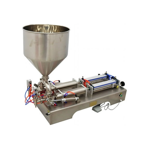 INTSUPERMAI Paste Liquid Filling Machine Horizontal Pneumatic Filler Two Nozzles 50-500ml for Oil Water Liquids