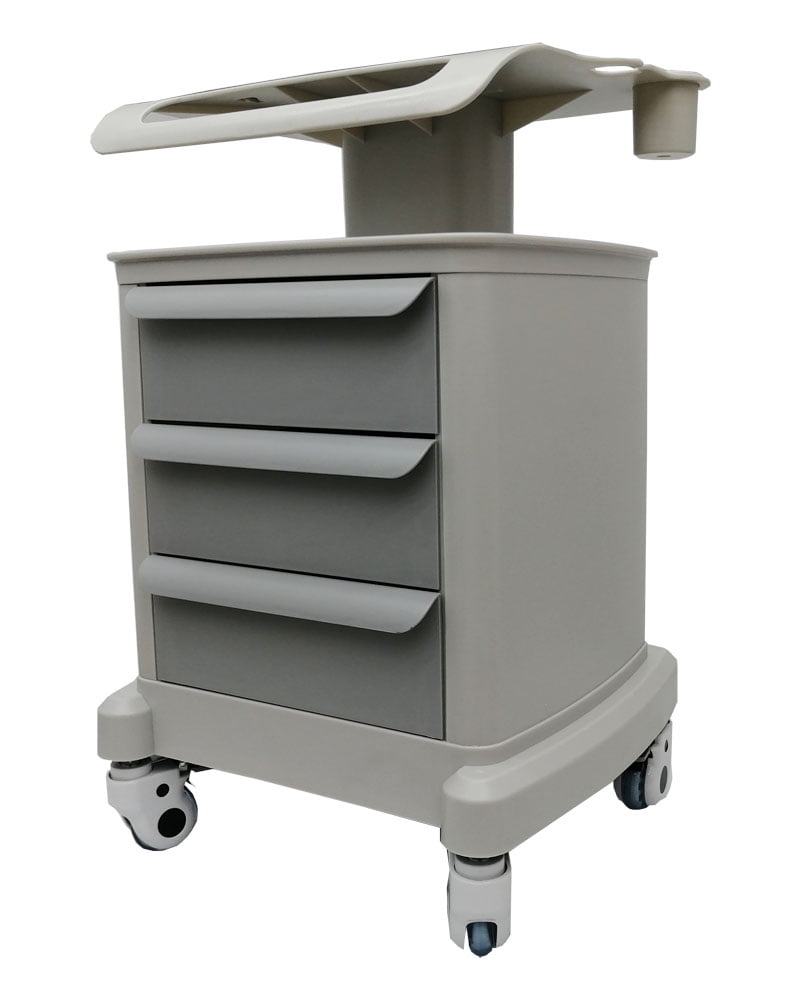 INTSUPERMAI Plastic Mobile Trolley Cart Gray for Ultrasound Imaging Scanner