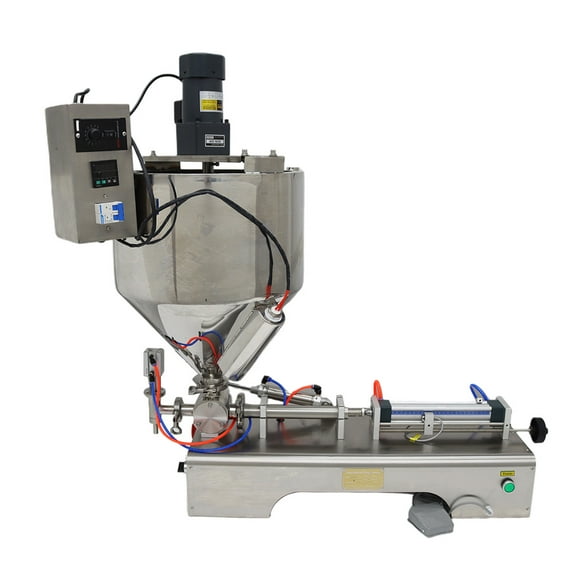 INTSUPERMAI Pneumatic Paste Liquid Heating Stirring Filling Machine 5-100ml Horizontal Piston Filler