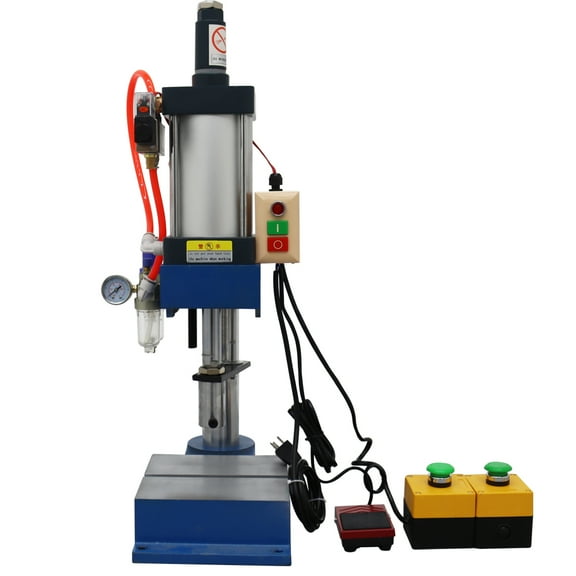 INTSUPERMAI Pneumatic Press Machine Desktop Punch Machine Single Column Double Buttons 1100Lb/500kg