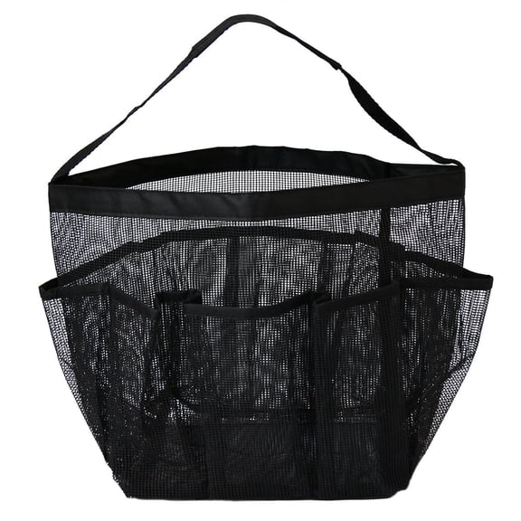 INTSUPERMAI Portable Mesh Shower Bathroom Basket Bag Quick Dry Breathable Caddy Tote Shower Dry Pocket Black
