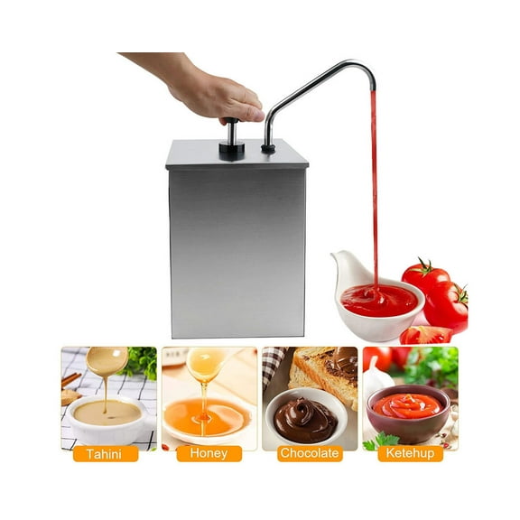 INTSUPERMAI Sauce Jam Dispenser Pump Squeeze Condiment Dispensing Stainless Steel