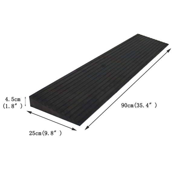 INTSUPERMAI Solid Non-Slip Rubber Threshold Ramp Curb Ramp 35.4"x9.8"x1.8" for Doorway Wheelchair Scooter Motorcycle
