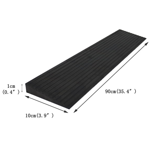 INTSUPERMAI Solid Non-Slip Rubber Threshold Ramp Curb Ramp for Doorway Wheelchair Scooter Motorcycle 35.4"x3.9"x0.4"