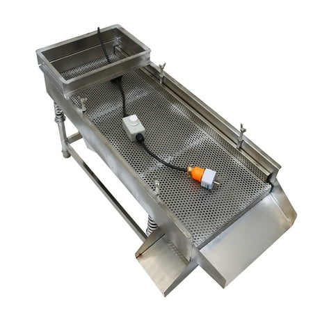 INTSUPERMAI Straight Linear Vibrating Screen Shaker Electric Sieve Powder Sifter with 5mm Screen Stainless Steel