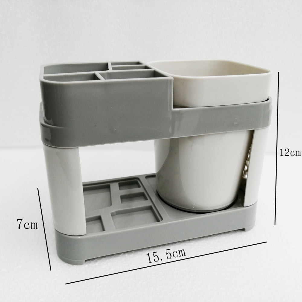 INTSUPERMAI Toothbrush Toothpaste Stand Holder Bathroom Storage with 1 ...