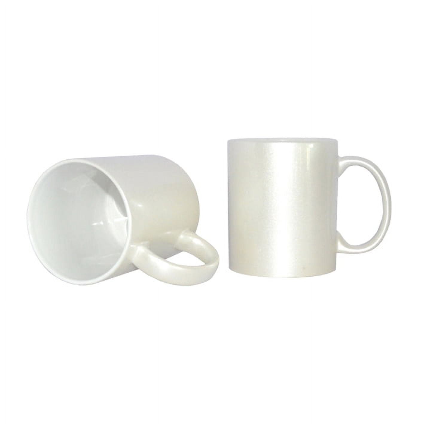 INTSUPERMAI Two 11oz Pearl White Sublimation Shining Coffee Mug