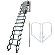 INTSUPERMAI Wall Mounted Attic Extension Folding Loft Ladder Stairs 14 Steps