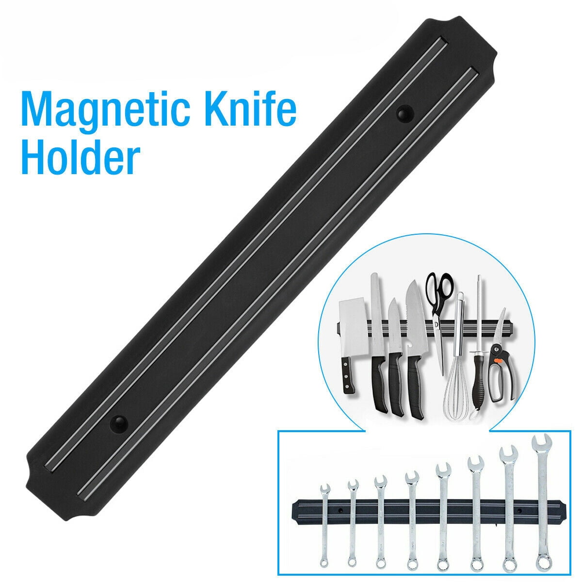 INTSUPERMAI Wall Mounted Magnetic Knife Holder Kitchen Tool Storage ...