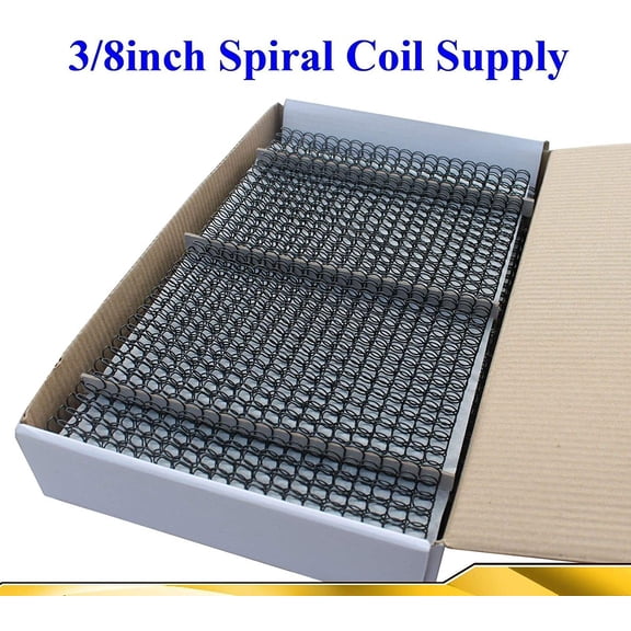 INTSUPERMAI Wire Coil Supply 3/8inch 9.5mm 100sheets for Binder Machine 51-60 Pages Note