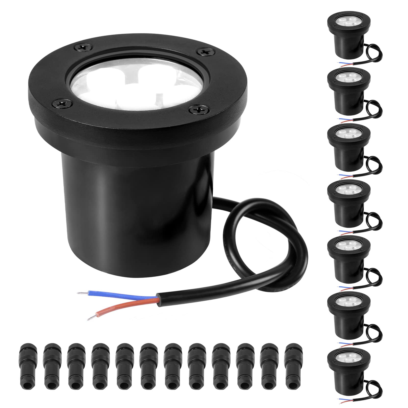 INTWELL Low Voltage Landscape Lights,6W Outdoor LED Ground Lights for