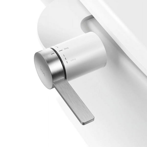 INUS M3C3-9XUS Dual Nozzle Bidet Attachment for Existing Toilets Seat,Slim Non-Electric Bidet Toilet Seat Attachment with Easy-to-Hold Design Control-Stainless steel