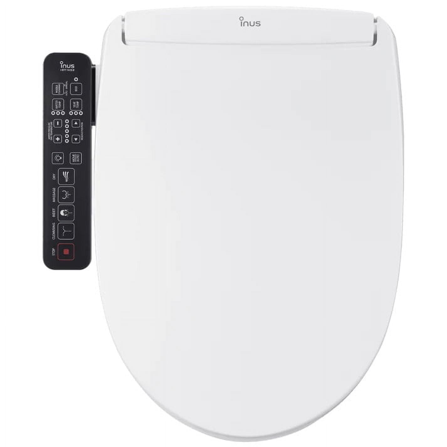 Elongated White Heated Bidet Toilet Seat with Touch Panel