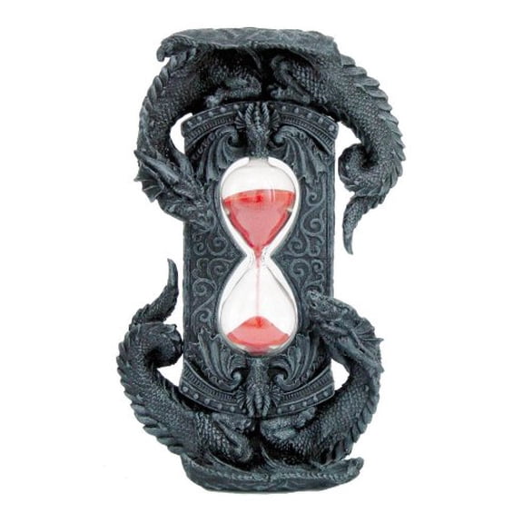 INVERTIBLE DUAL DRAGON SANDTIMER SANDS OF TIME STATUE FIGURINE