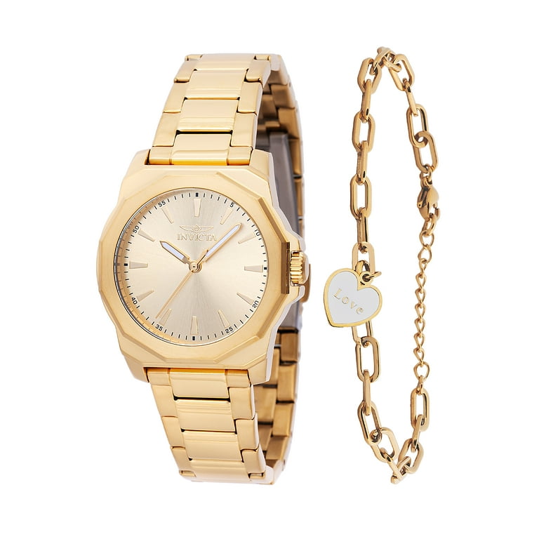 INVICTA Speedway Lady 34mm Stainless Steel Gold Gold dial PC21J