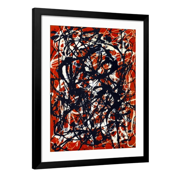 INVIN ART Framed Canvas Print Extra Large Artwork Free Form by Jackson Pollock Abstract Wall Art,28"x40"