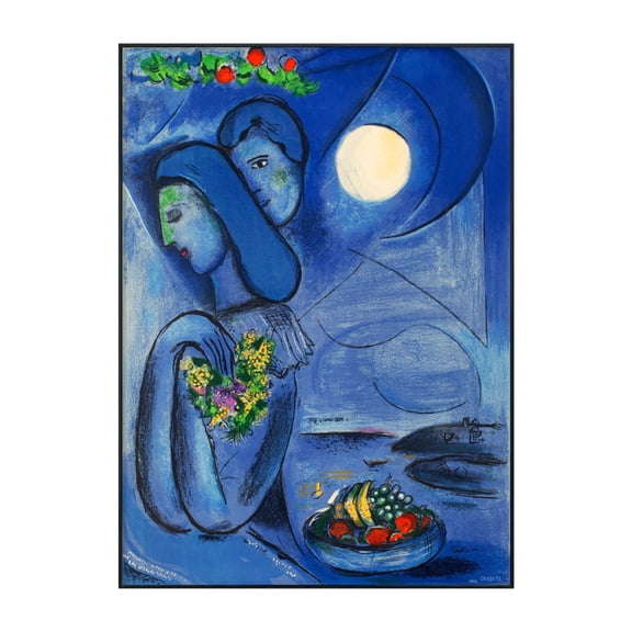 INVIN ART Framed Canvas Print Dream by Marc Chagall Modern Wall Art Home Decor,24"x32"